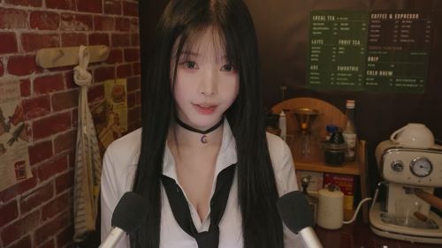 《在线》您是来咖啡馆做兼职的吗? 与允英学姐的暧昧互动 咖啡师角色扮演 YoonYing ASMR